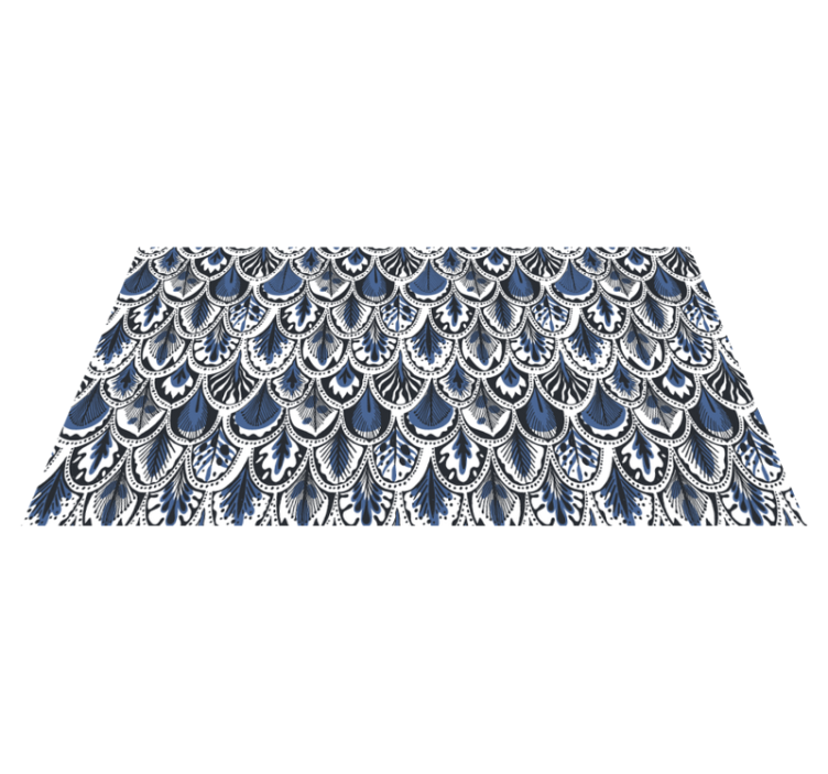 Tapete vinílico azulejos padrão de cauda de pavão - TenStickers