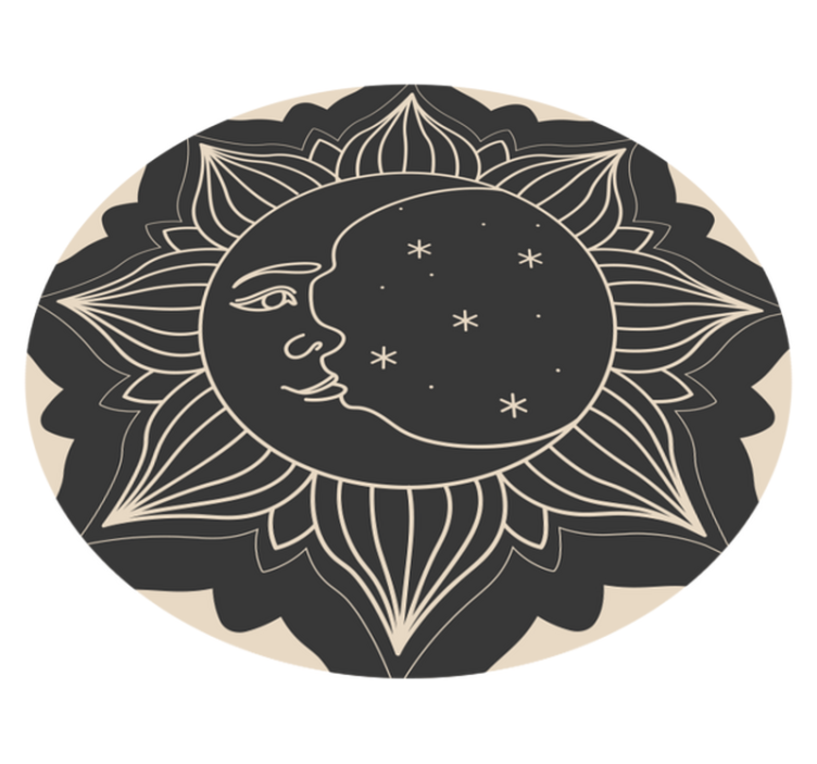 Tapete vinílico de mandala sol e lua - TenStickers