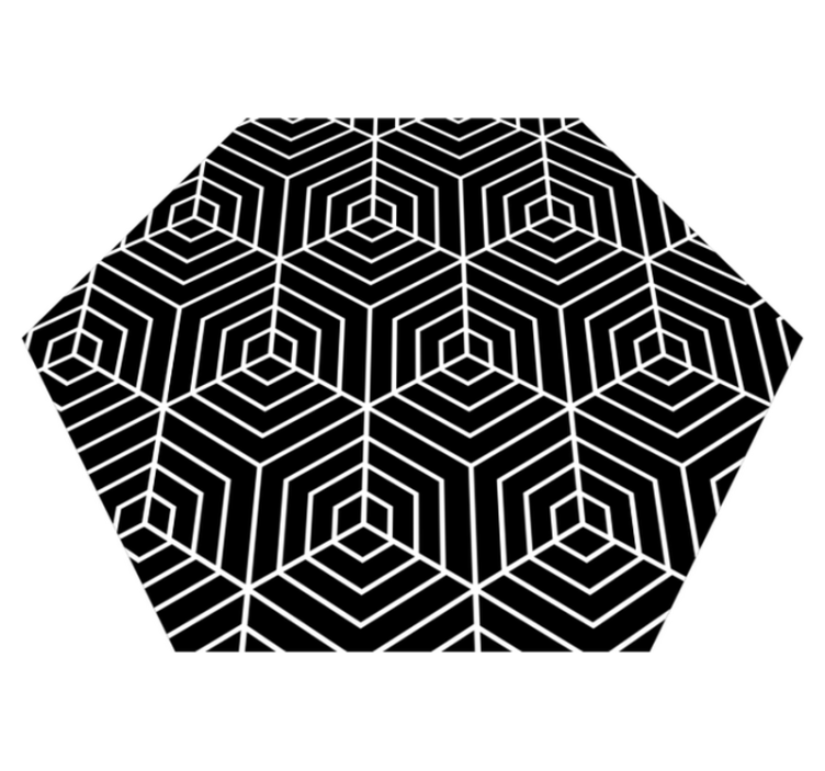 Tapete vinílico geométricas labirinto hexagonal - TenStickers