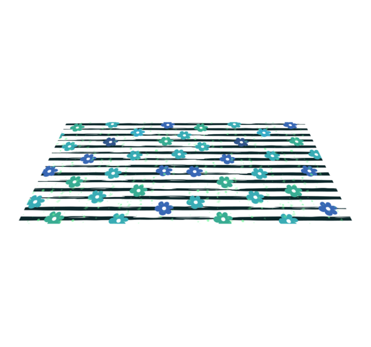 Tapete vinílico cozinha desenho floral listrado - TenStickers