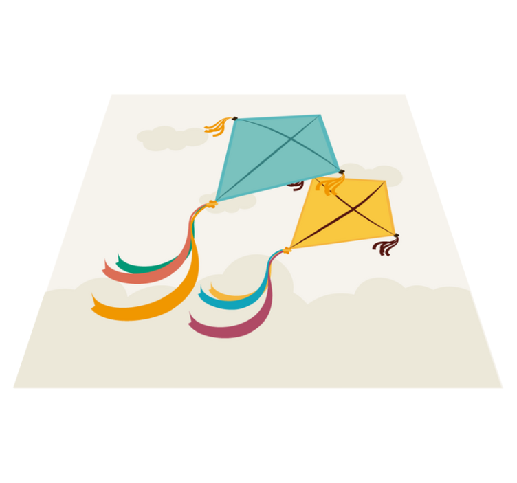 Tapete vinílico infantis ilustração de pipas voadoras - TenStickers