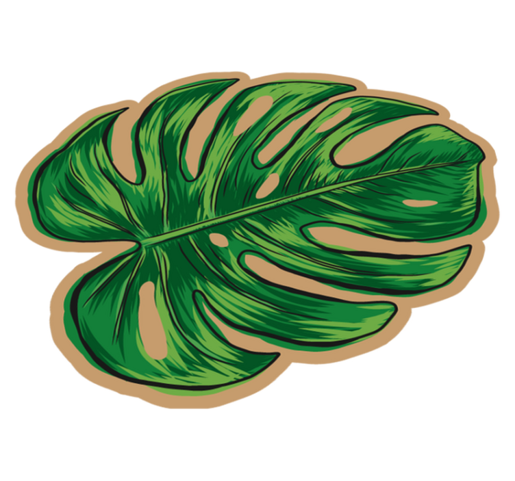 Monstera leave shape floral tapete - TenStickers