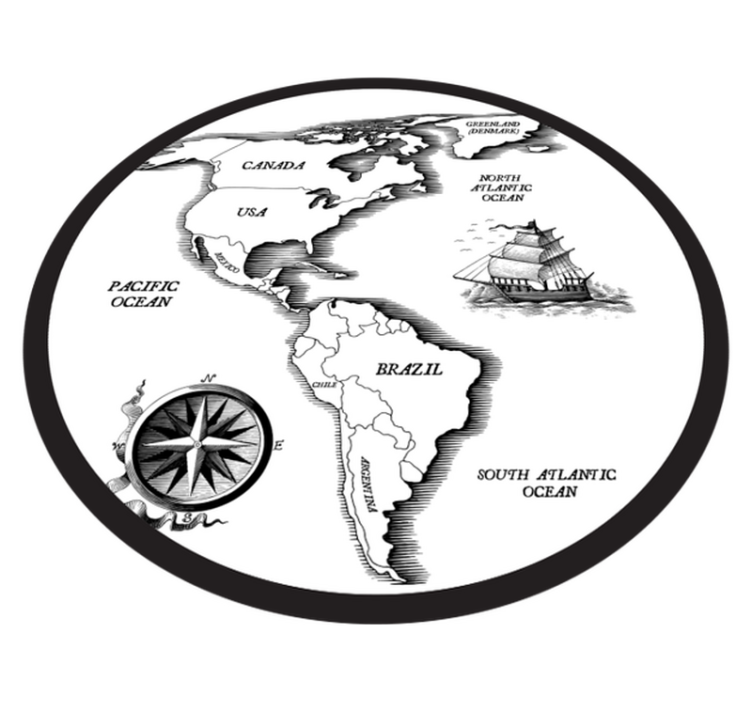 Tapete vinílico de mapa mundial elegância cartográfica - TenStickers