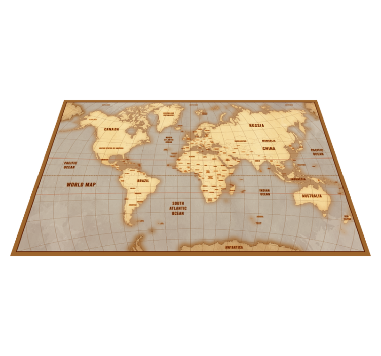 Tapete vinílico de mapa mundial layout bege vintage - TenStickers