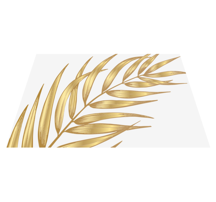 Tapete floral em folha de palmeira dourada - TenStickers