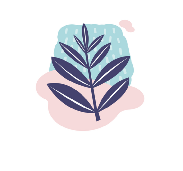 Tapete vinílico natureza planta de chuva aquarela - TenStickers