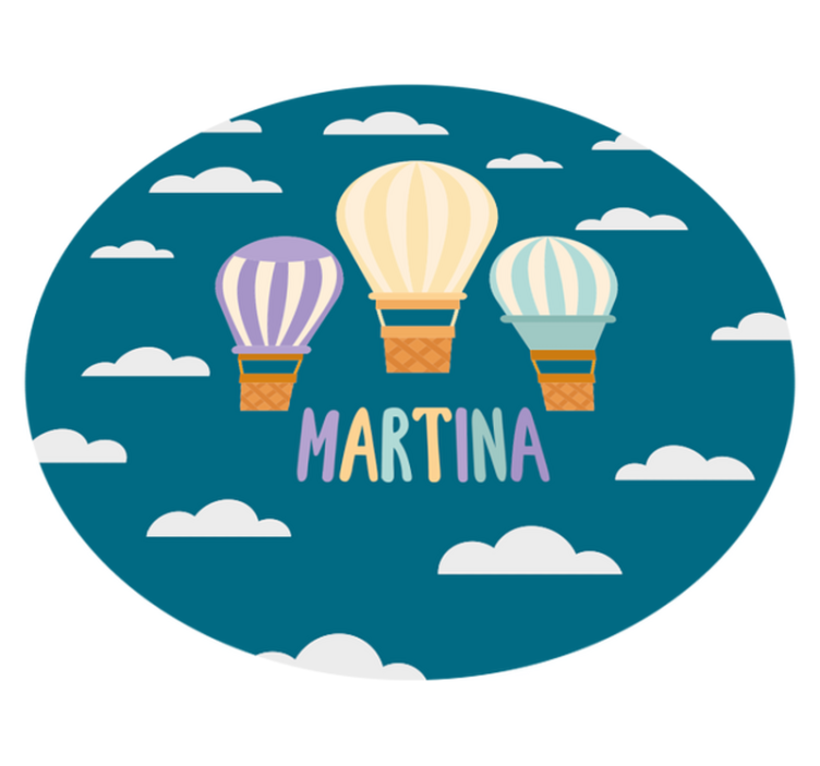 Tapete em vinil infantil balões de ar com nome - TenStickers