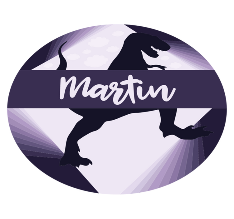 Tapete em vinil infantil velociraptor com nome - TenStickers