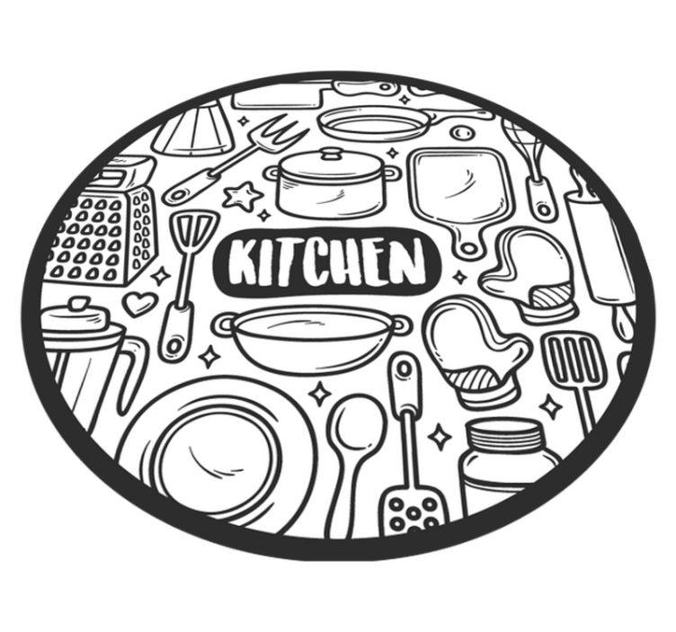 Tapete vinílico redondo gráficos essenciais - TenStickers