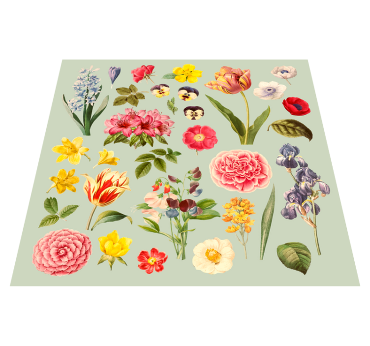 Tapete vinílico flores e plantas coleção botânica floral - TenStickers