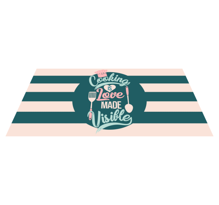 Tapete vinílico cozinha cozinhar é amor visível - TenStickers
