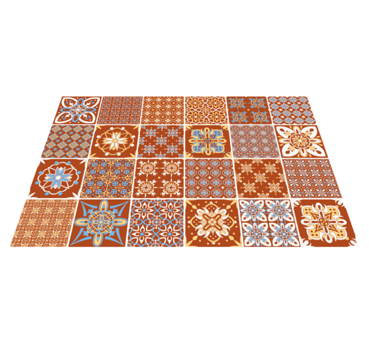 Tapete vinílico azulejos mosaico laranja - TenStickers