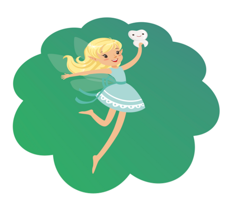 Fada dos dentes com sorriso de dentes para crianças tapete de vin - TenStickers