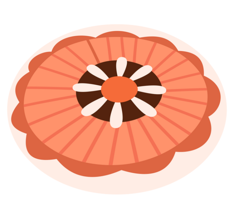 Tapete vinílico flores e plantas elemento circular floral - TenStickers