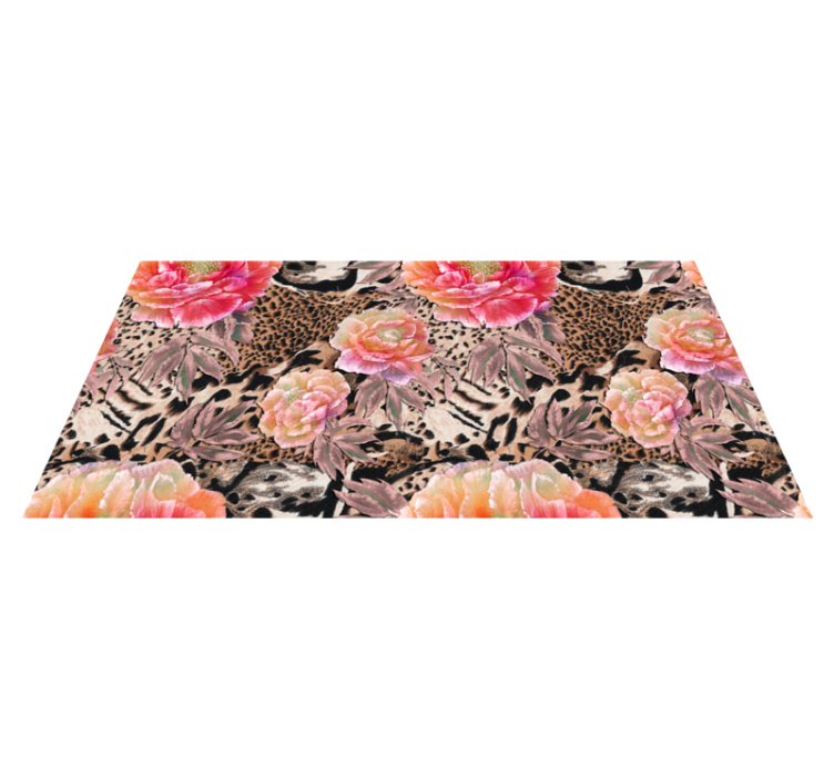 Tapete de vinil com estampa animal de pele de leopardo floral - TenStickers