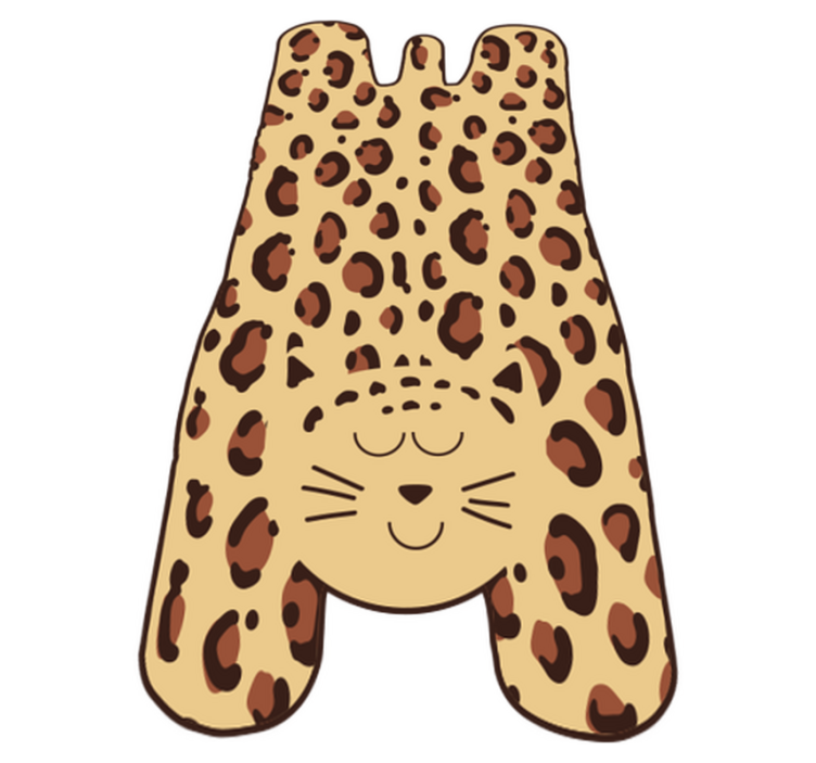 Tapete vinílico estampa de animal leopardo feliz - TenStickers