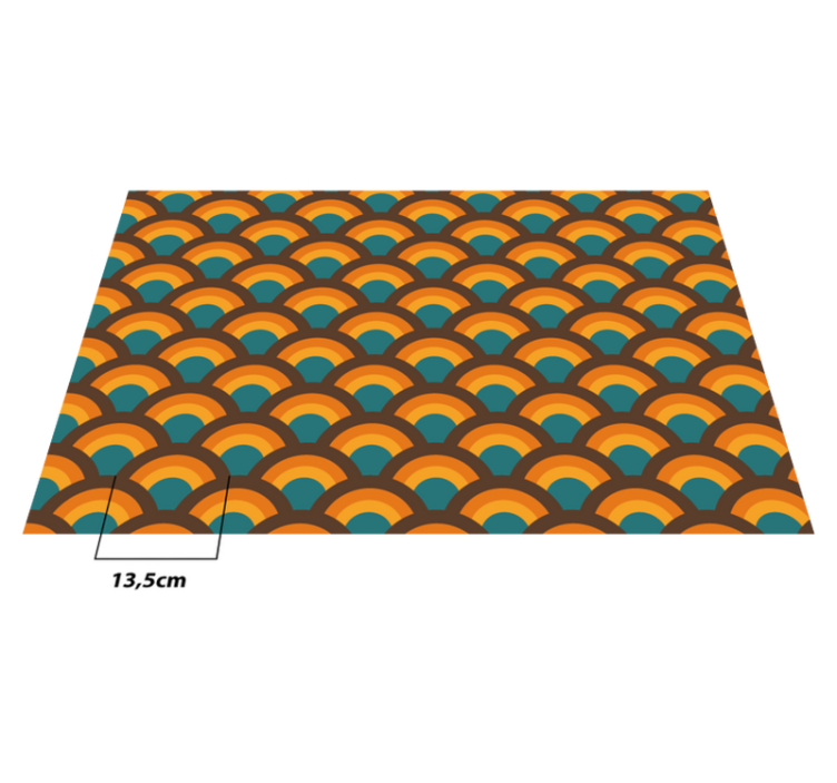 Tapete vinílico sala de estar padrão de curva retrô - TenStickers