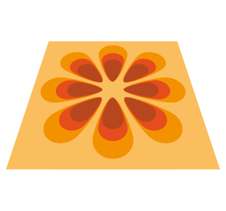 Tapete vinílico sala de estar formato floral retrô - TenStickers