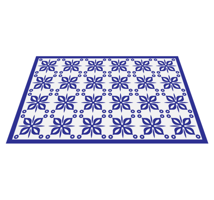 Tapete vinílico azulejos elemento floral azul - TenStickers