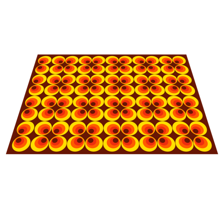 Tapete vintage com círculos laranja pop dos anos 70 - TenStickers