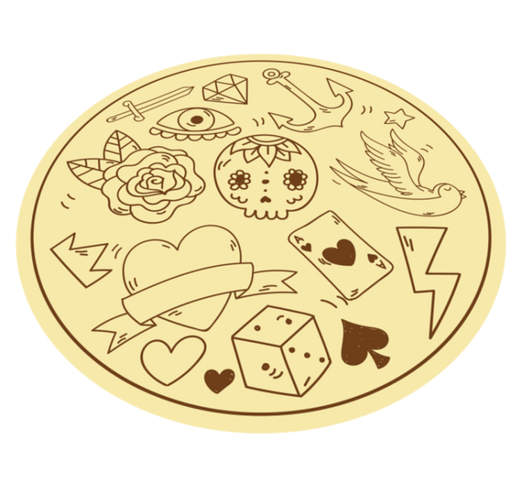 Tapete vinílico juvenil símbolos de tatuagem - TenStickers