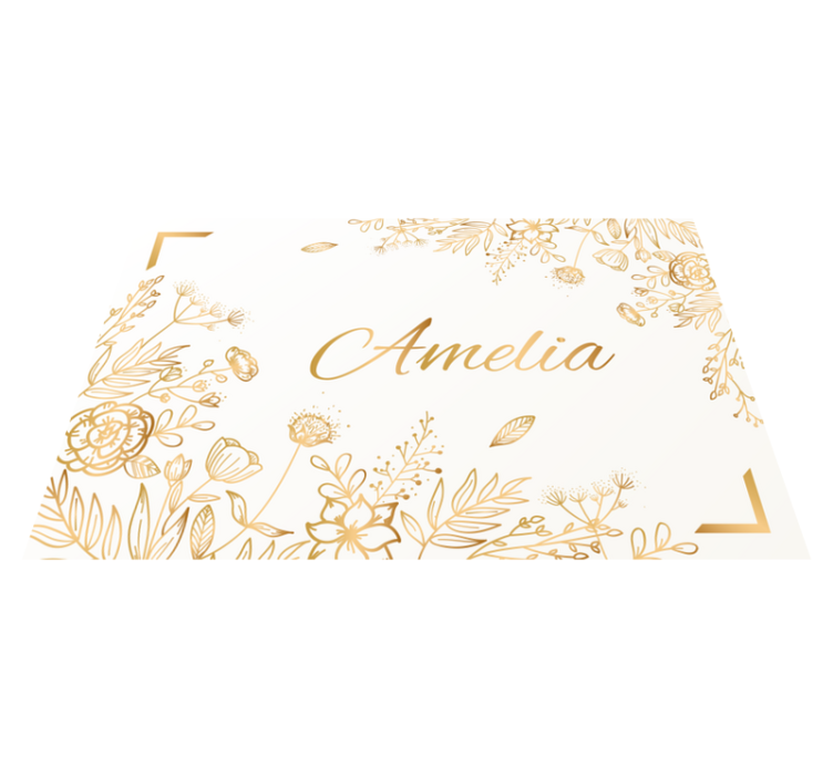 Tapete vinílico com nome boas-vindas personalizadas florais - TenStickers