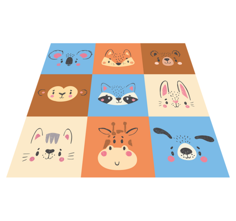 Tapete em vinil infantil azulejos de animais bebês - TenStickers