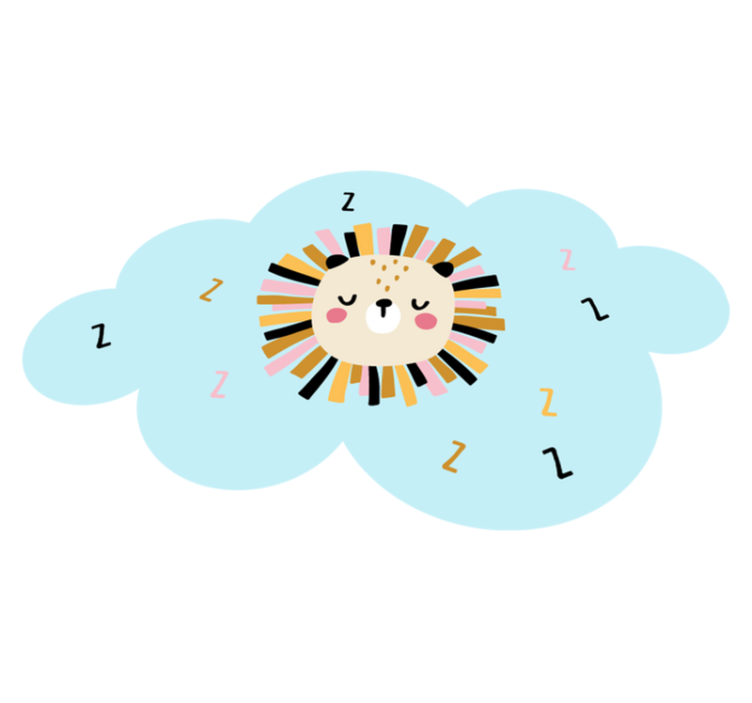 Tapete vinílico infantis nuvem de leão sonolenta - TenStickers