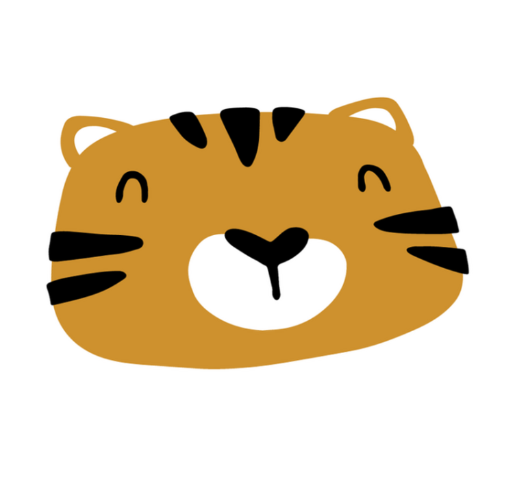 Tapete vinílico para bebés cara de tigre brincalhão - TenStickers