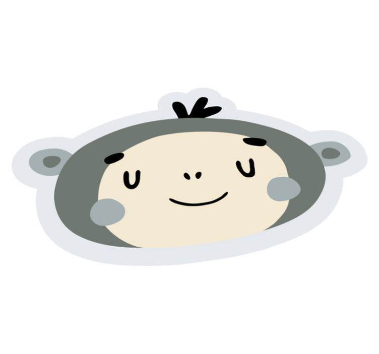 Tapete vinílico para bebés cara de macaco nórdico - TenStickers