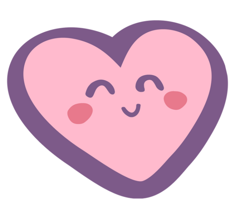 Tapete vinílico infantis formato de coração feliz - TenStickers