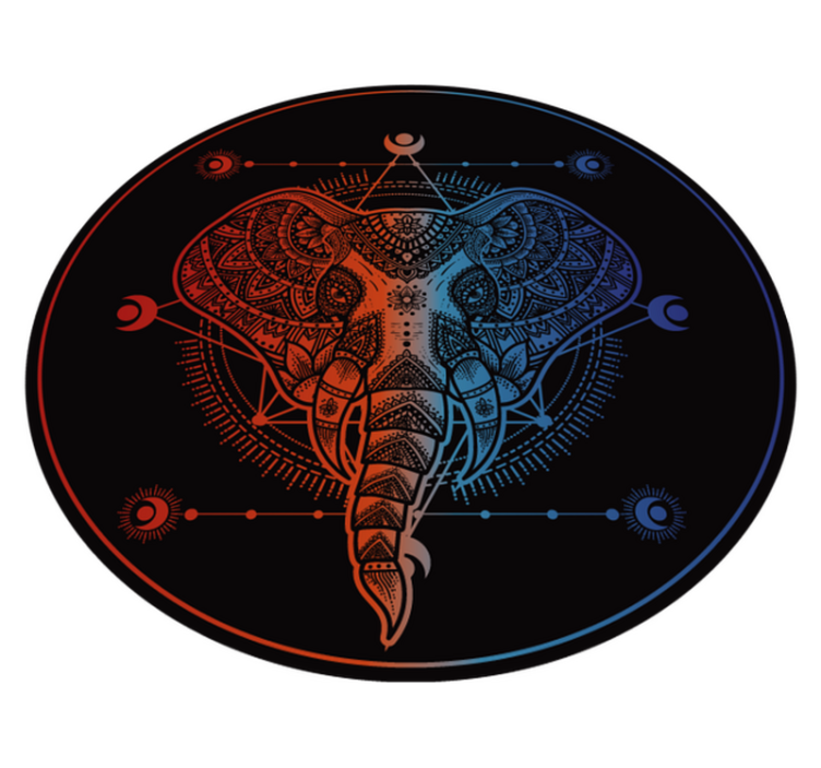 Tapete vinílico de mandala arte de elefante - TenStickers