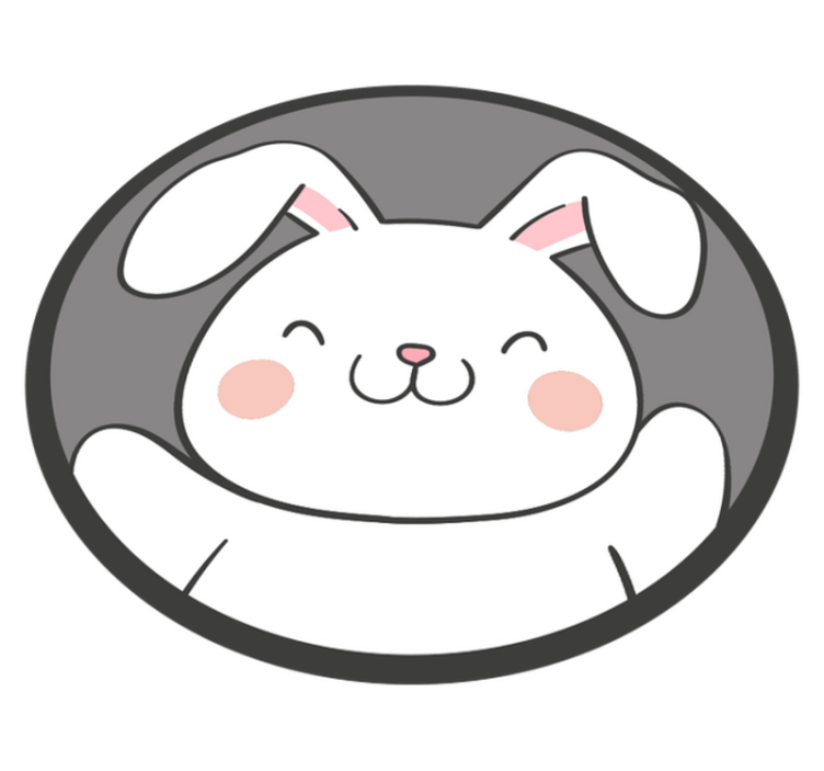 Tapete vinílico infantis desenho de coelho branco - TenStickers