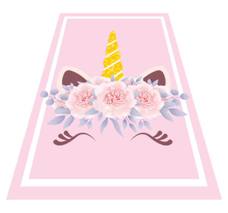 Tapete vinílico infantis magia floral de unicórnio - TenStickers