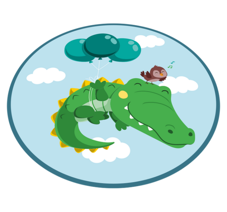 Tapete vinílico para bebés feliz aventura do crocodilo - TenStickers