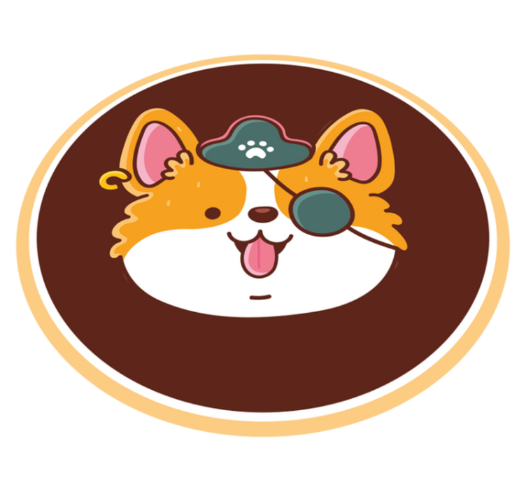 Tapete vinílico moderno emblema do capitão corgi - TenStickers