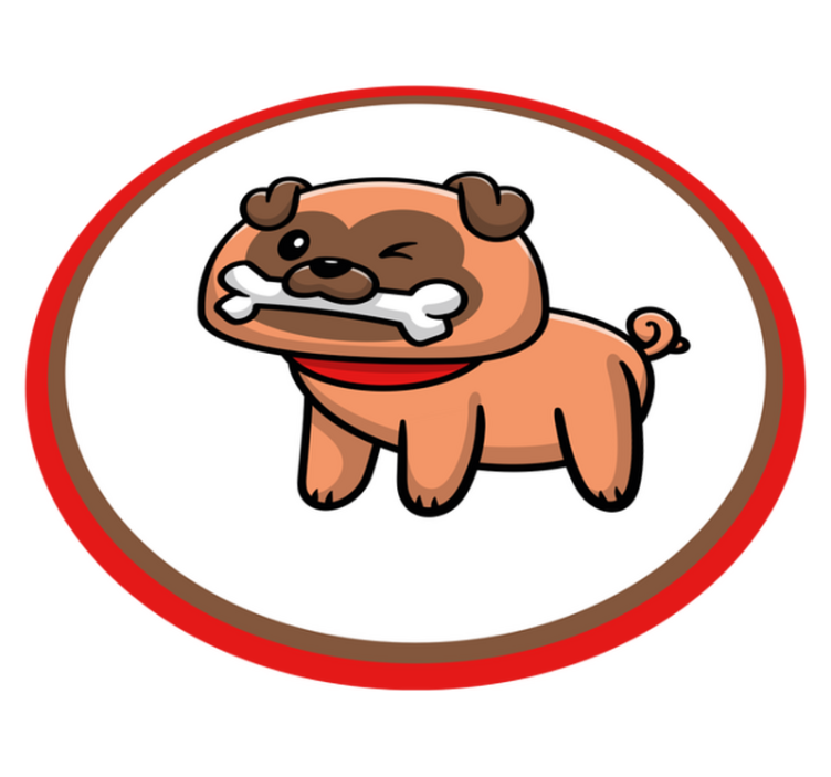 Tapete vinílico de animais bulldog com um osso - TenStickers