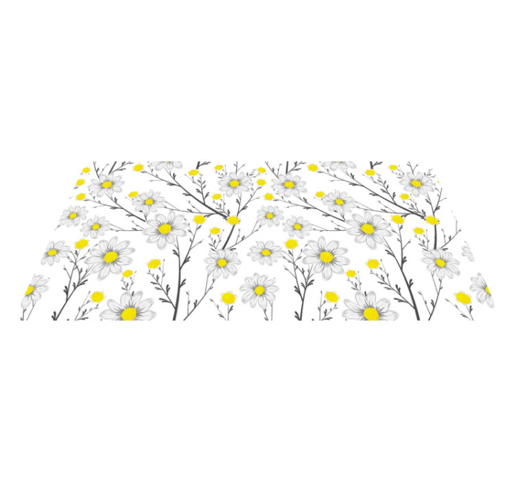 Tapete vinílico flores e plantas padrão floral amarelo - TenStickers
