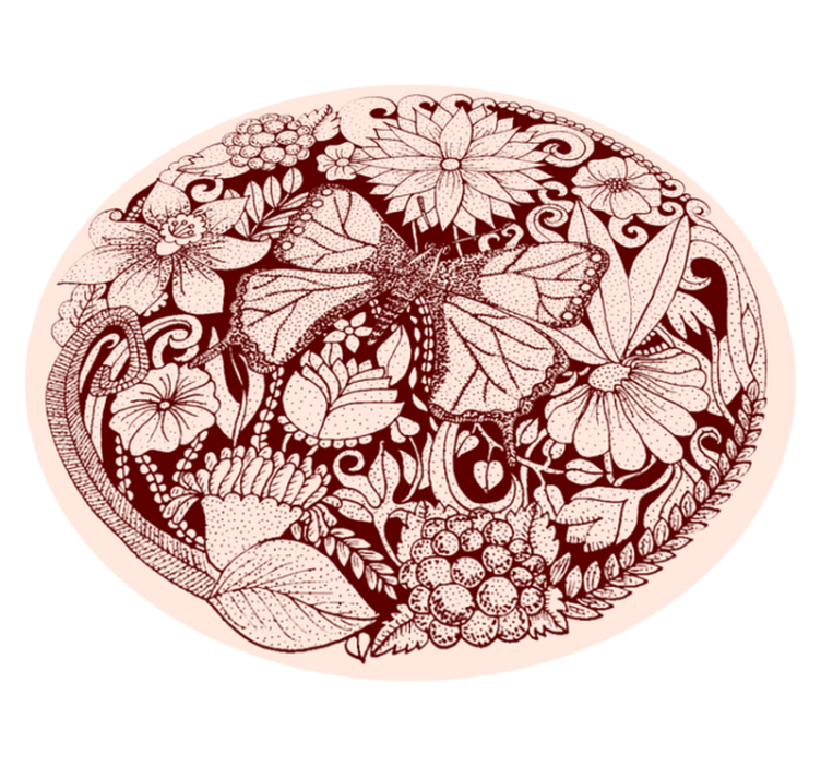 Tapete vinílico flores e plantas design delicado de asa - TenStickers