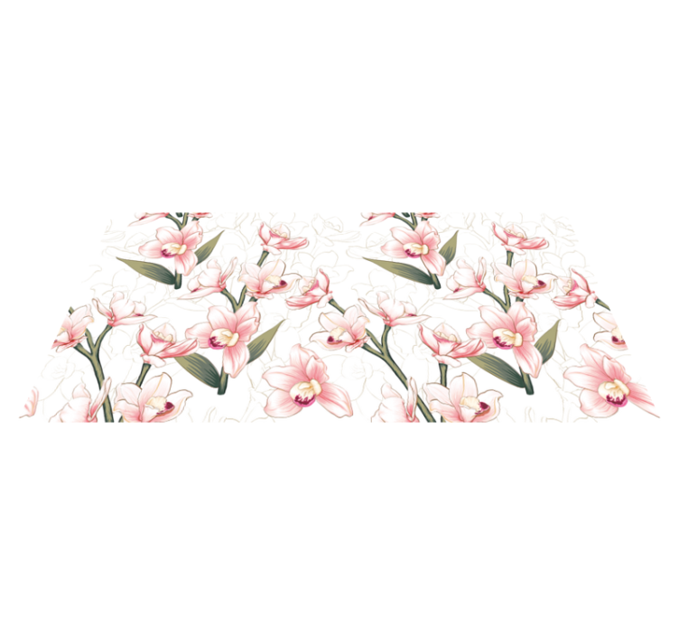 Tapete vinílico flores e plantas padrão floral delicado - TenStickers