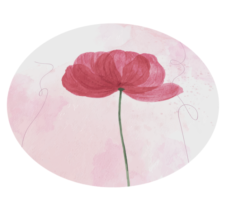 Tapete vinílico flores e plantas aquarela de papoula - TenStickers
