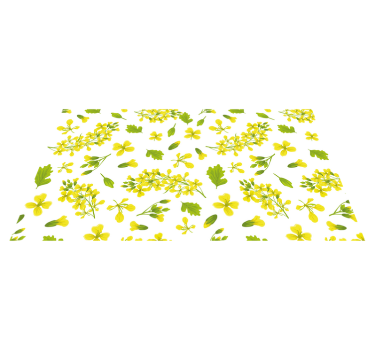 Tapete floral com padrão de flores amarelas - TenStickers