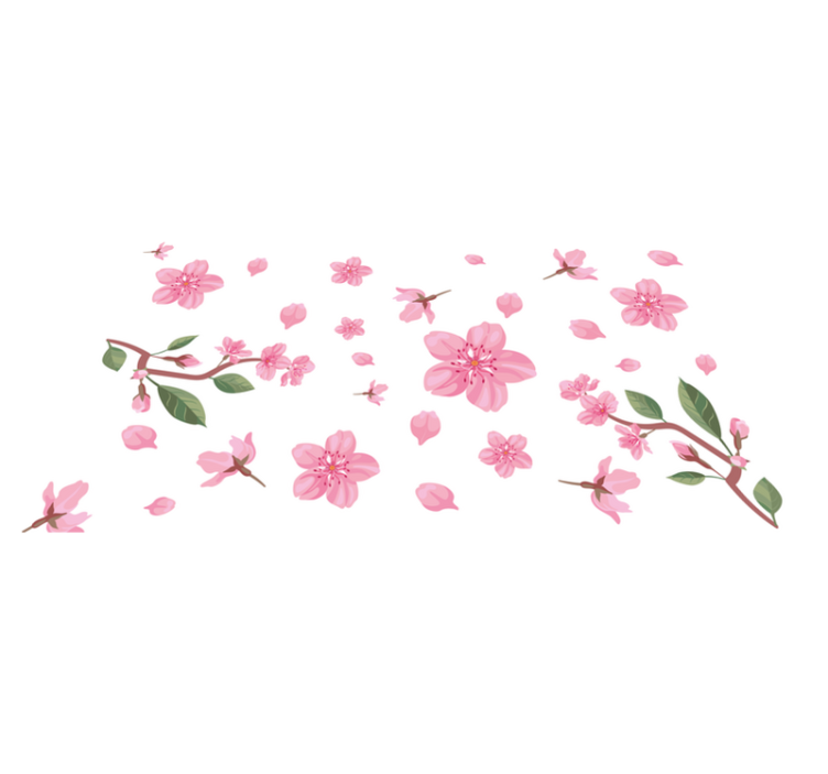 Tapete vinílico flores e plantas motivo de flor rosa - TenStickers