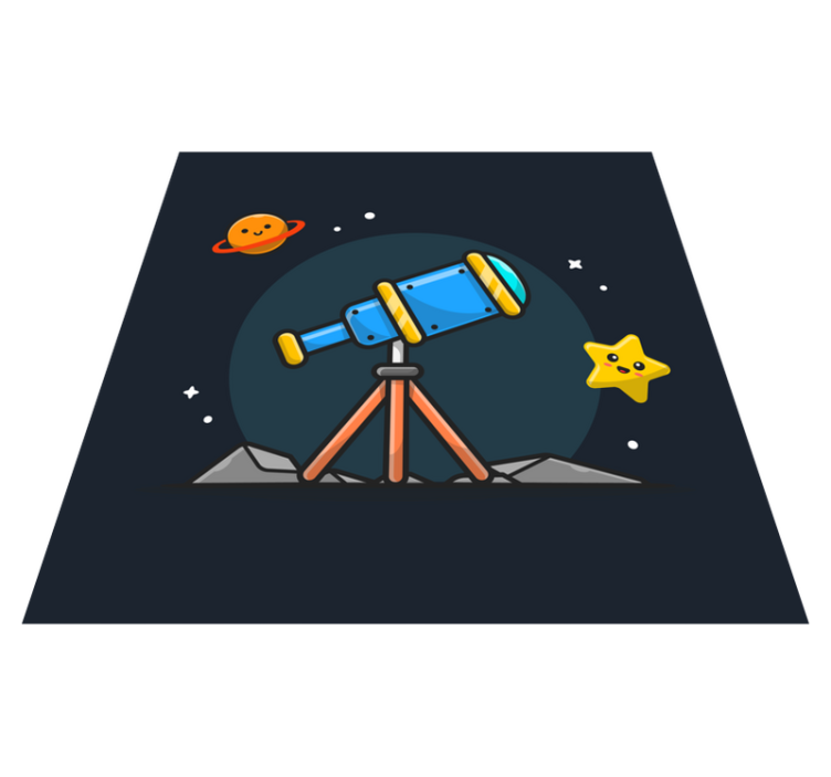 Tapete vinílico estrelas aventura de telescópio - TenStickers