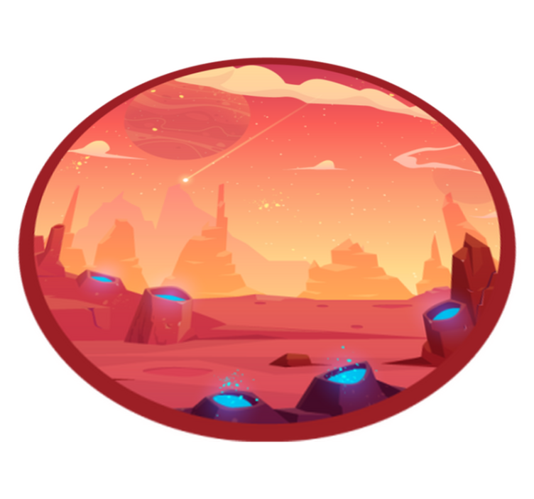 Tapete de vinil estrela de desenho animado vermelho e amarelo - TenStickers