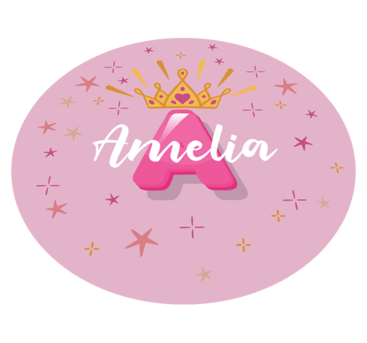 Tapete em vinil infantil nome personalizado de princesa - TenStickers