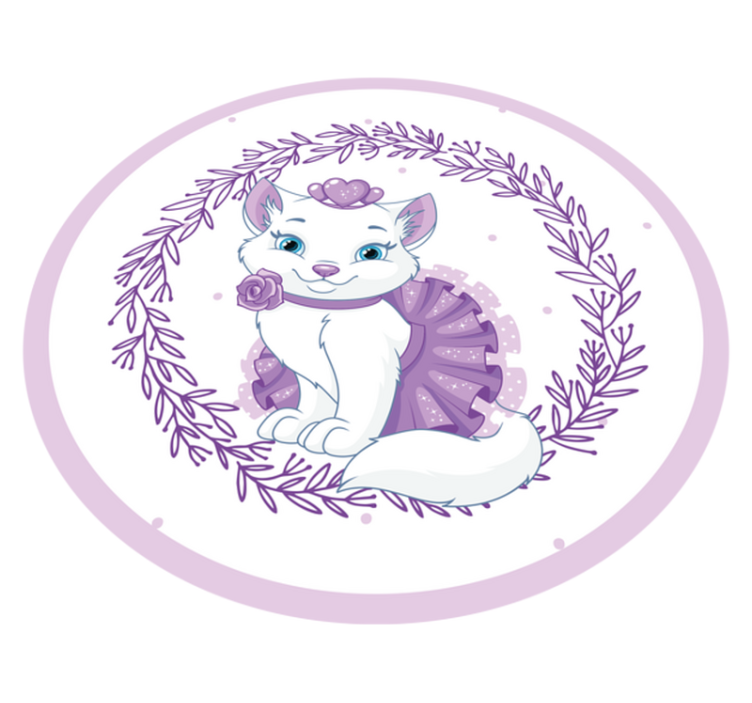 Tapete vinílico para bebés gatinho floral roxo - TenStickers