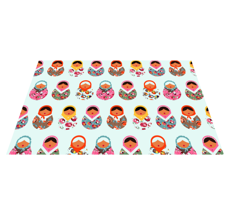 Tapete vinílico etnicas bonecas matryoshka vibrantes - TenStickers