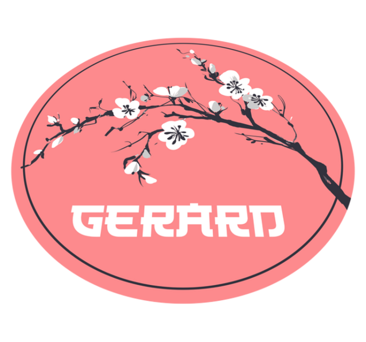 Flores japonesas sakura com tapete personalizado com nome - TenStickers