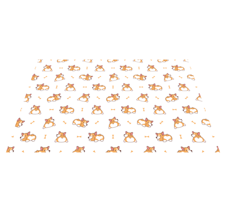 Tapete vinílico infantis personagens fofinhos de corgi - TenStickers